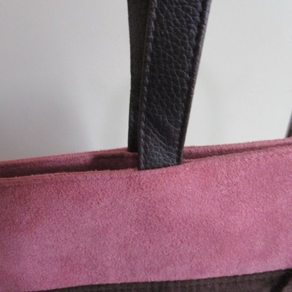Estee Lauder Faux Suede Pink and Brown Tote Bag - Picture 5 of 15